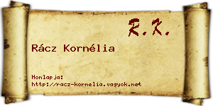 Rácz Kornélia névjegykártya